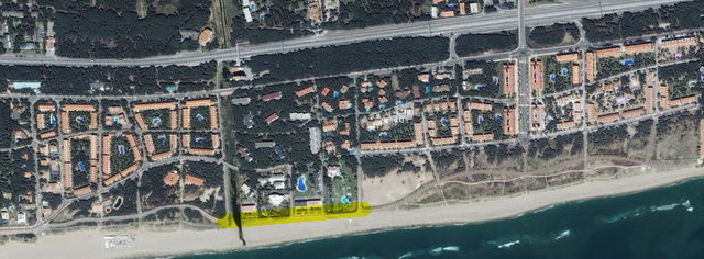 Imagen de Gavà Mar desde satélite donde se ve el tramo que falta de paseo marítimo